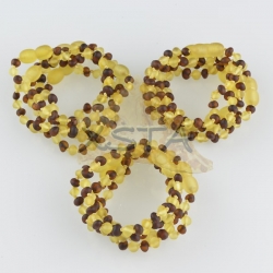 Amber teething bracelet baroque cherry yellow raw